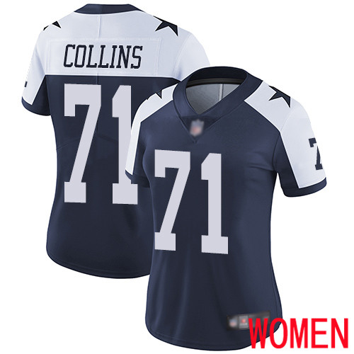 Women Dallas Cowboys Limited Navy Blue La el Collins Alternate #71 Vapor Untouchable Throwback NFL Jersey